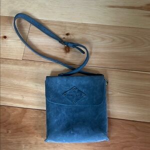 Portland Leather Storm blue suede Hawkeye Satchel